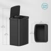 Black 13-Gallon Kitchen Trash Can with Motion Sensor Lid and Carbon Filter