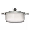 Round 5-Quart Stainless Steel Dutch Oven with Glass Lid