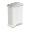 tWhite 20-Gallon Stainless Steel Kitchen Trash Can with Step-on Lid