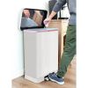 tWhite 20-Gallon Stainless Steel Kitchen Trash Can with Step-on Lid