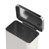 tWhite 20-Gallon Stainless Steel Kitchen Trash Can with Step-on Lid