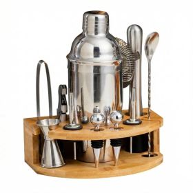 Cocktail Shaker Set,12 Piece Bartender Kit With Stand,Bar Set For Mixed Drink, Professional Bar Accessory Shaker,Jigger,Strainer,Muddler,Liquor P (Option: defaulttitle)