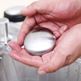 1pc/2pcs Stainless Steel Soap, Magic Metal Odor Remover Bar Eliminating Smells Like Fish Onion Garlic Scents From Hands And Skin, Suitable For Ki (quantity: 1pcs Stainless Steel Deodorant Soap)