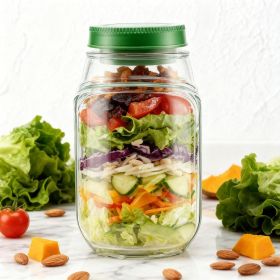 Salad Container with Side Opening, Leak-Resistant Design with Dressing Cup & Lid, Dishwasher & Freezer Safe for Office, Travel & Outdoors (green) (quantity: Salad Container-1PCS)