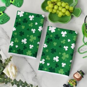 Green Clover Shamrock St. Patrick's Day Kitchen Towels Dish Towels, 18x26 Inch Farmhouse Holiday Spring Decoration Hand Towels Set of 2 (Color: 4pcs,green)