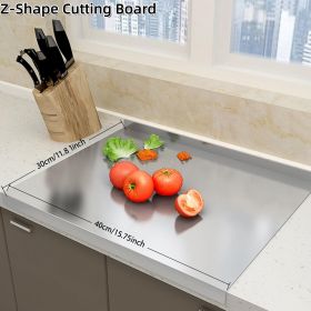 Stainless Steel Cutting Boards for Kitchen, Lipped stainless steel cutting board. Large cutting board suitable for meat, fruits, vegetables, brea (size: 30cm×40cm/11.81×15.75inch)