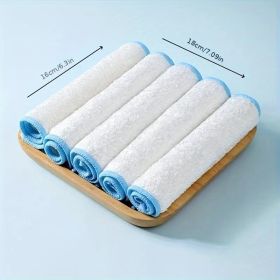 5pcs Of 10 Non-stick Rags, Kitchen Scouring Pads, Bamboo Fiber Brush Dishes, Household Cleaning Wipes, Bamboo Fiber Dishcloths (quantity: 10 white strips)